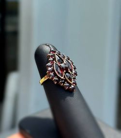 Vintage Jewelry 14k solid yellow gold garnet stone 4.00TW ring size 5.75