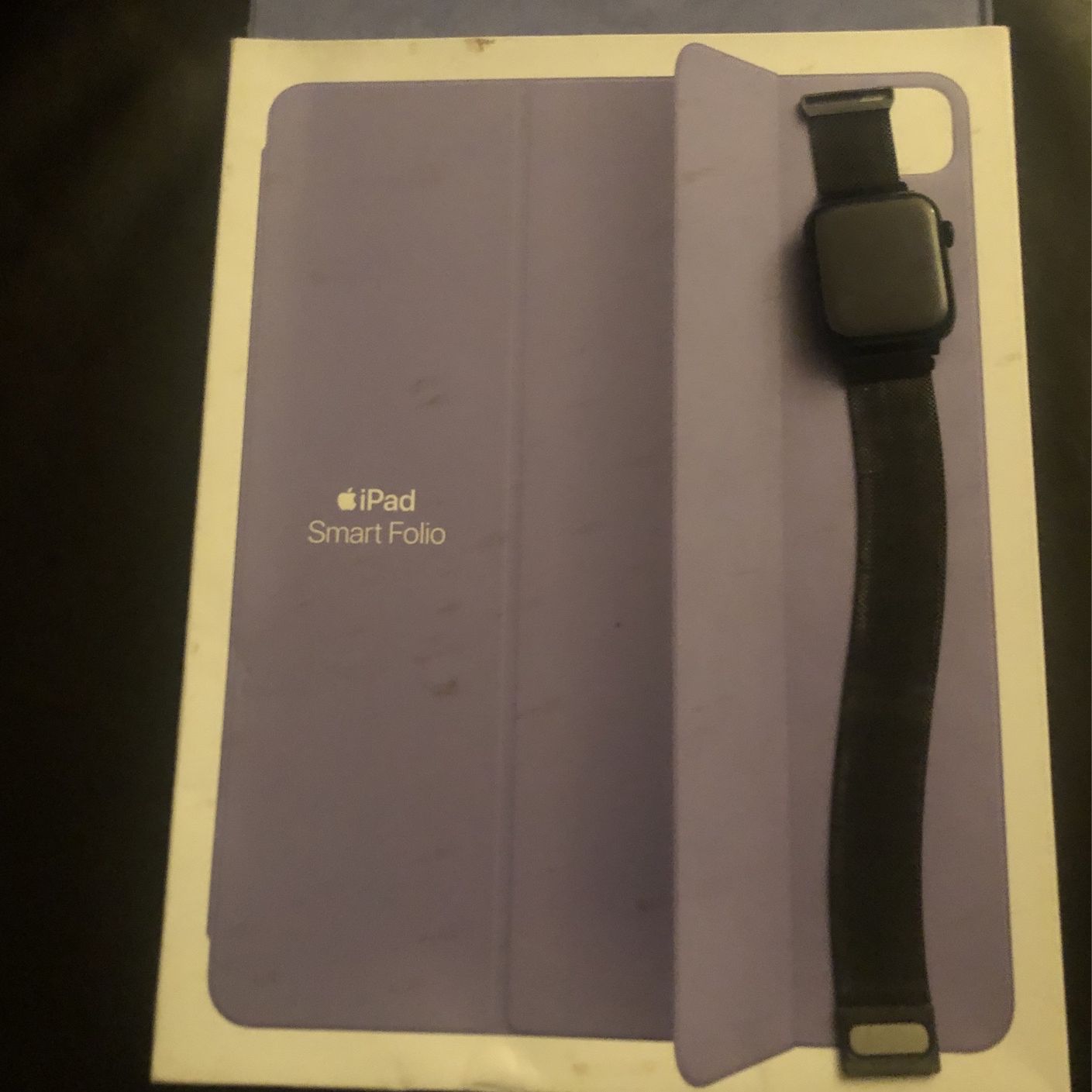 Lavender Smart iPad Folio Case 12.9 Inches 2nd Generation Apple Watch SE 44mm With Aluminum Case
