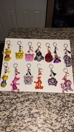 Disney puffy rhinestone keychains NEW