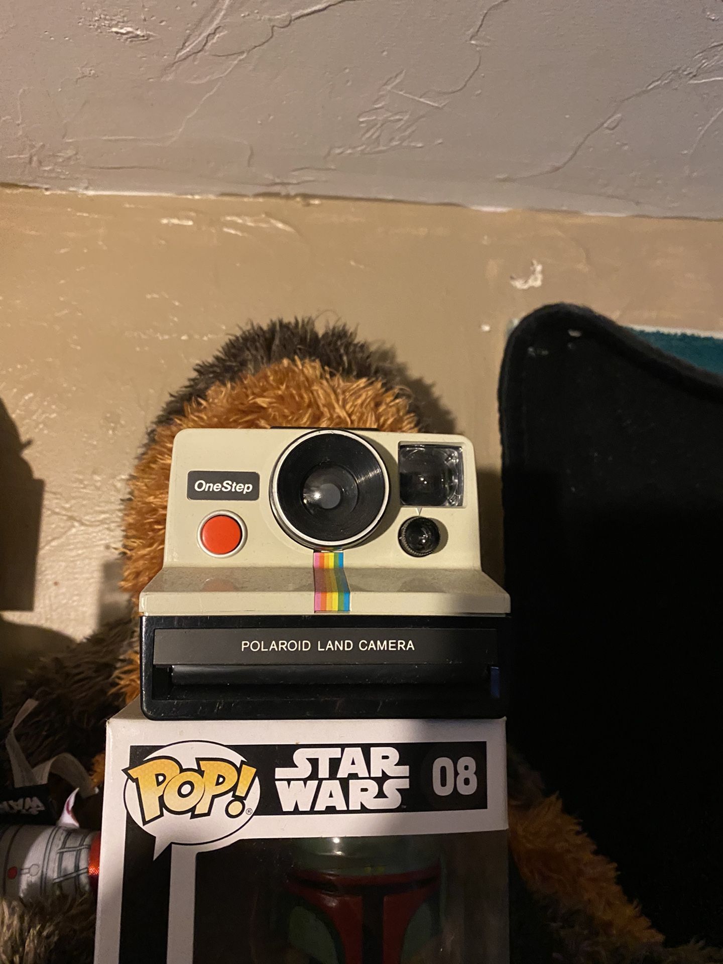 Vintage Polaroid camera with flash