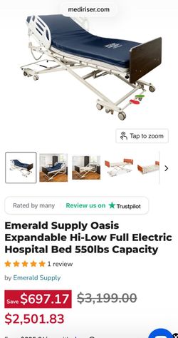 Emerald Supply Oasis Hi-Low Full Electric Hospital Bed