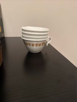 Corelle Butterfly Gold Tea Cups Set of 4