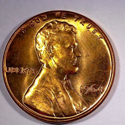 1964 PENNY /DDO  ON LIBERTY AND ThE DATE / SMS/RED /AU/BU / Item#5