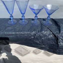 4 Antique Cocktail Glasses