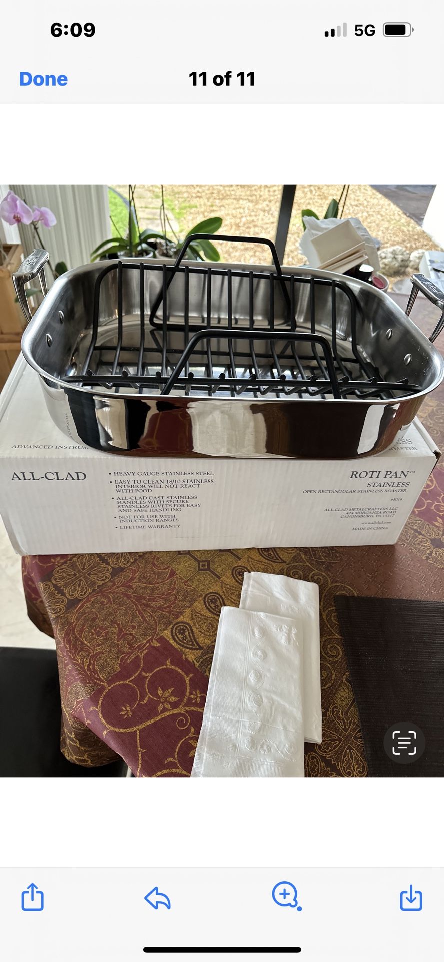 BEAUTIFUL ALL CLAD STAINLESS STEEL ROASTER PAN NEW IN BOX