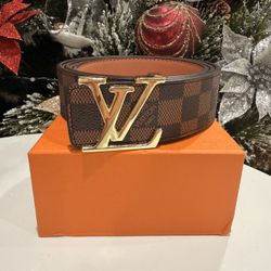 Brown Belt With Monogram Design Size 36 