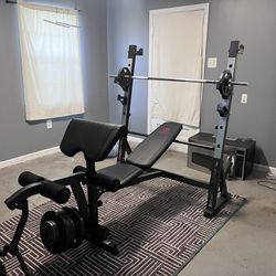 Bench, Bar, Weights Like New 