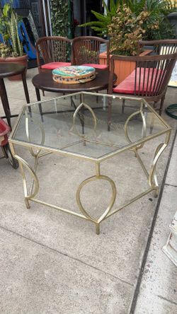 Glass top coffee table