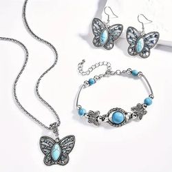 Bufferfly Vintage Style Jewelry Set
