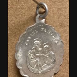 Vintage Catholic Religious Holy Medal - Sancta Trinitas / Sancta Familia