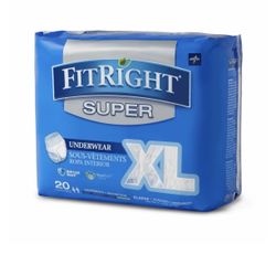 Medline fitright super maximum absorbency underwear, XL 20 count