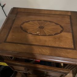 Wooden Octagonal Coffee Table With Glass Top