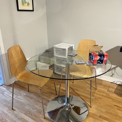 Glass Round Dining Table