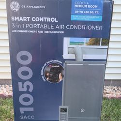 GE Appliances Smart Control 3 In 1 Portable Air Conditioner (AC, Fam, Dehumidifier)