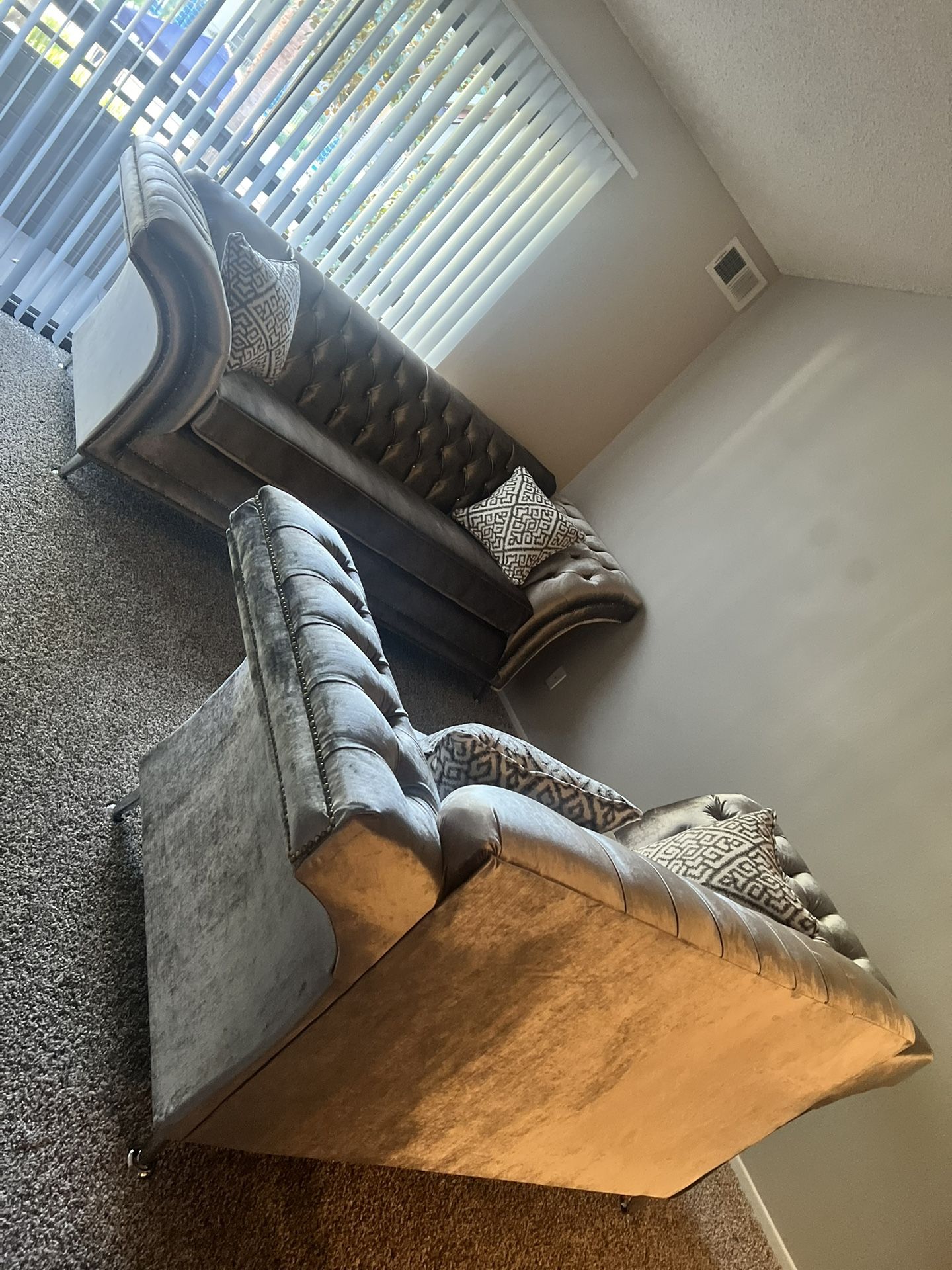 Velvet Couch With Rhinestones