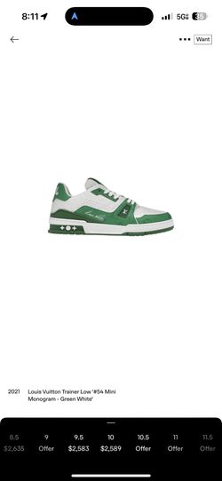 2021 Louis Vuitton Trainer Low'#54 Mini Monogram - Green White'
