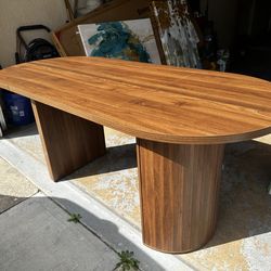 Modern Walnut Color Dining Table