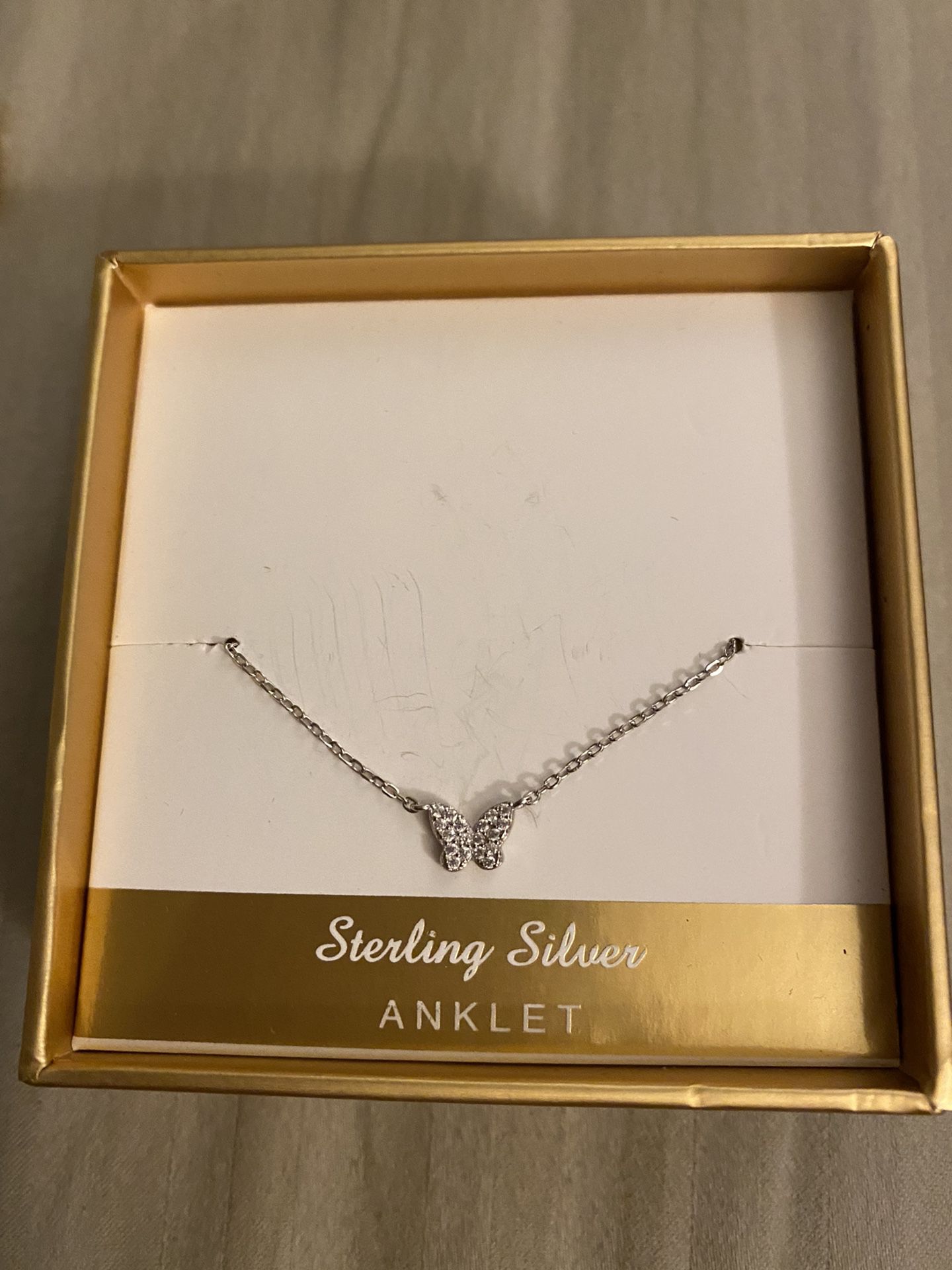 Sterling Silver Anklet With Butterfly 🦋 