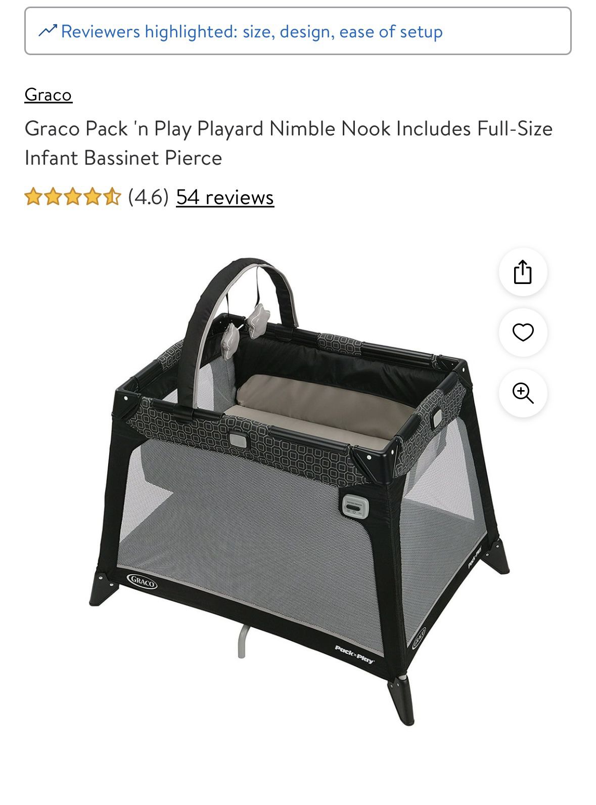 Graco Playpen Playard With Removable Bassinet