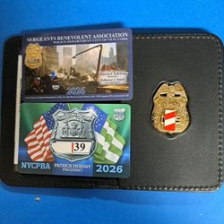 2026 NOVELTY NYPD NYC SBA SERGEANTS BENEVOLENT # BLANK WALLET SET FREE COURTESY 
