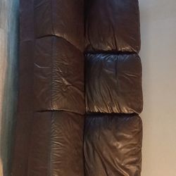 Brown leather coach