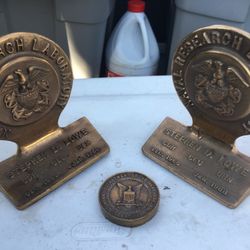 Vintage solid brass navy bookends very heavy only $30