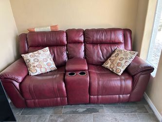 leather decking sofa and chair