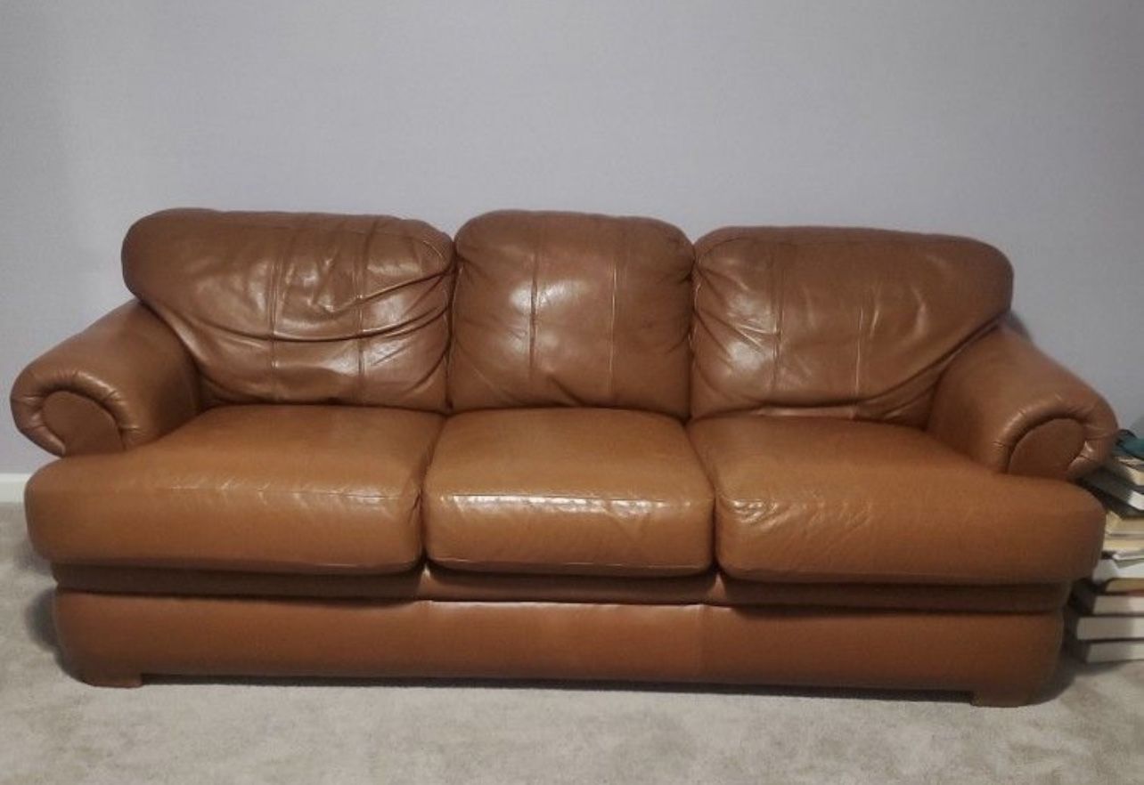 Lazy Boy Real Leather Convertible Sofa