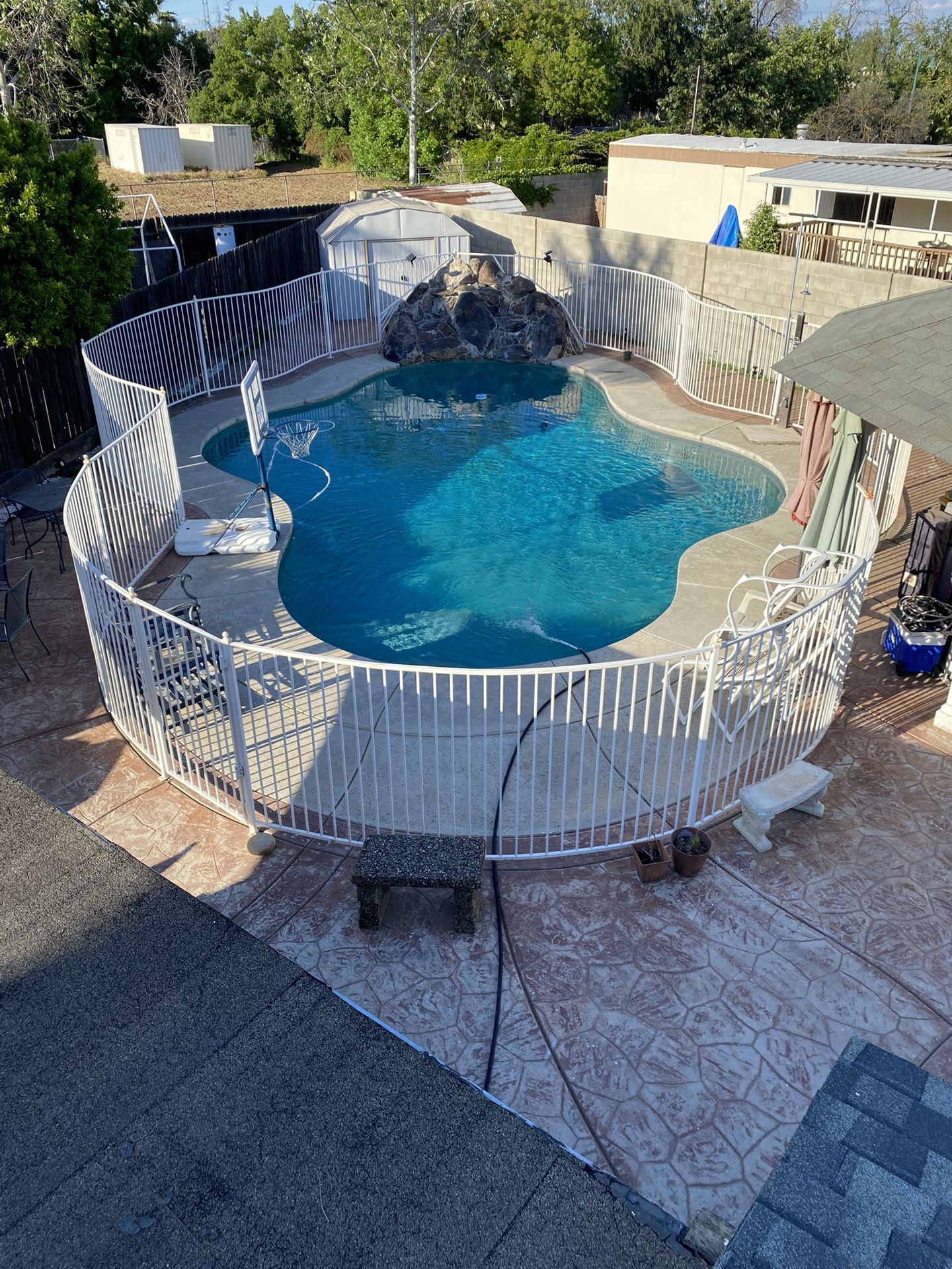 Complete 100” x 5” Iron Pool Fence