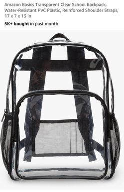 17” Clear Backpack – Transparent School Work Stadium Bag