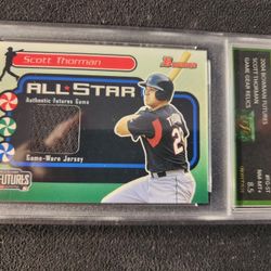 2004 Bowman Futures Game Gear Jersey Relics Baseball Card #ST Scott Thorman EJE NM-MT+ 8.5
