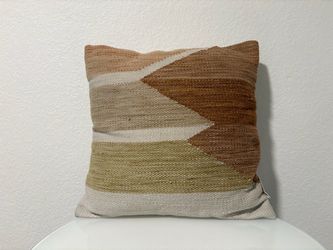 17” Square Kilim Pillow Natural Tones