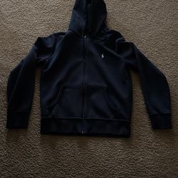 navy blue polo sweater