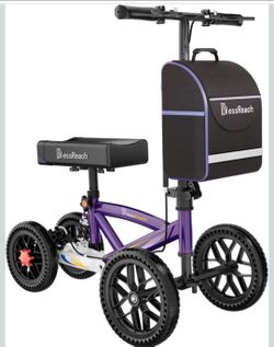 Brand New Foldable Knee Scooter with Basket – Purple