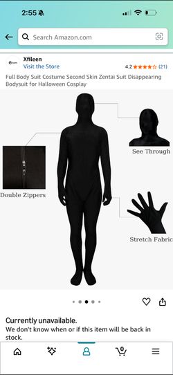 Invisible Halloween Costume Size M Unisex So Fits Like A Tall Medium