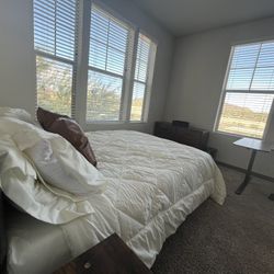 Comes With: Bed Frame, Mattress, Pillows, Side Table, Dresser,  Moveable Desk, Computer Chair - Like New (no Sheets)
