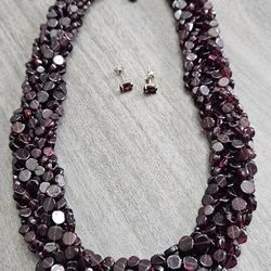 Ruby Necklace & Earings Marked 925