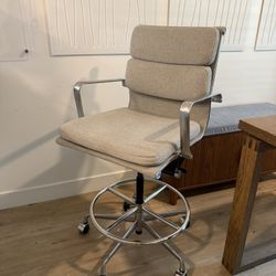 Laura Davidson Drafting Office Chair (counter height), Light Grey