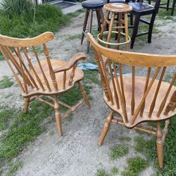 Two 2 Very Nice Unique Design Wooden Chairs 🪑 