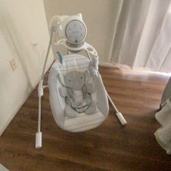 Ingenuity InLighten Soothing Swing - Van the Elephant Baby Swinger 