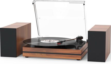 NEW Bluetooth Turntable Record Player with 2 External Speakers