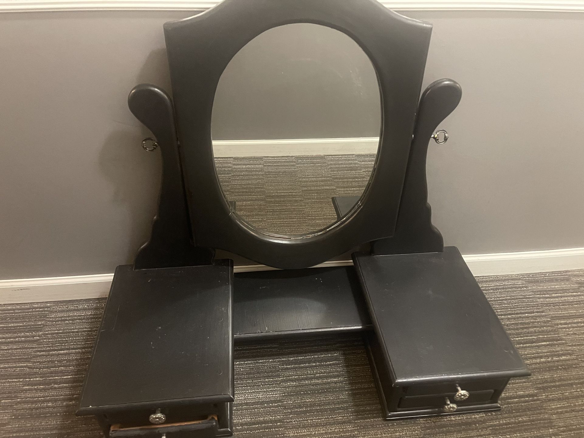 Black Wooden Dresser Mirror
