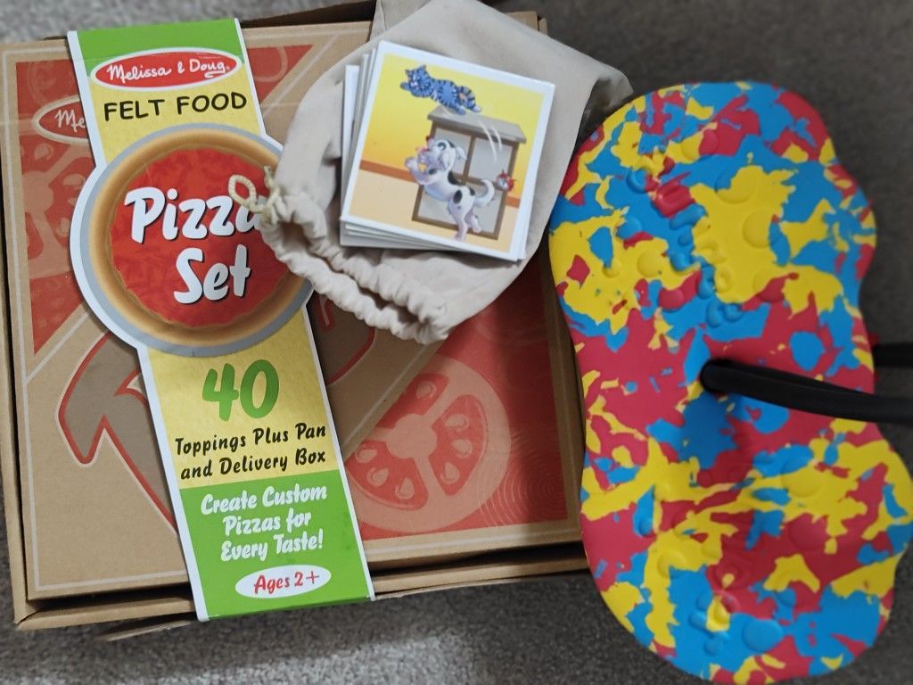 Pizza, Story Card and Bungee Jumper Toys