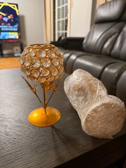 Gold Crystal Candle Holder on Stand