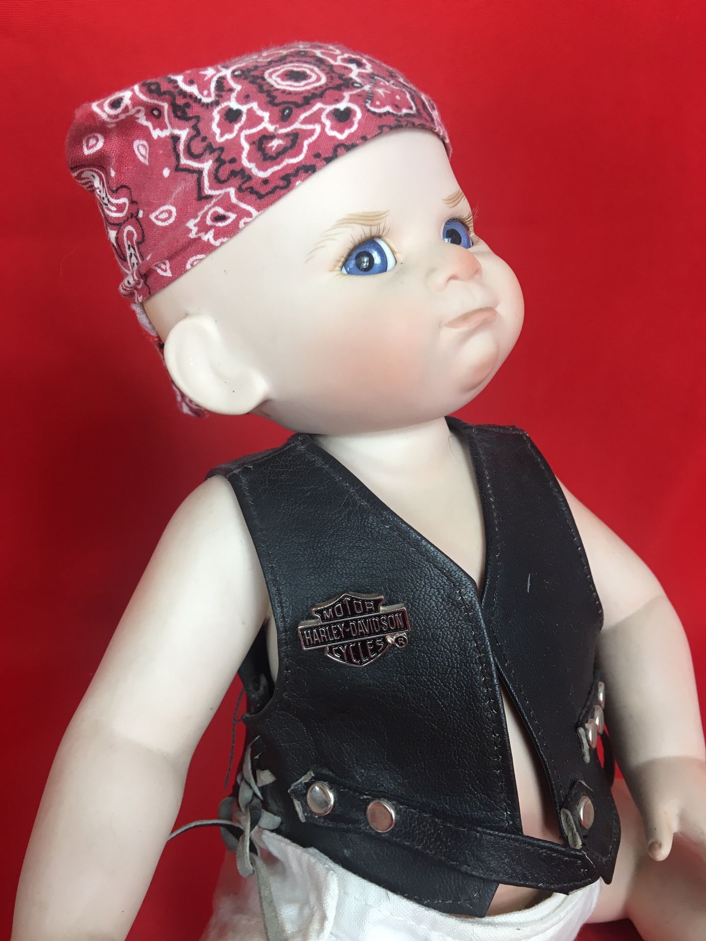 HAILEY AND BOBBY HARLEY DAVIDSON BIKER BABY DOLLS FRANKLIN MINT