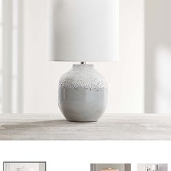 Crate and Barrel Quinn Grey And White Table Lamp