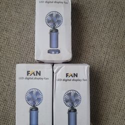Portable Rechargeable Neck Fan w/ Digital Display & Phone Stand