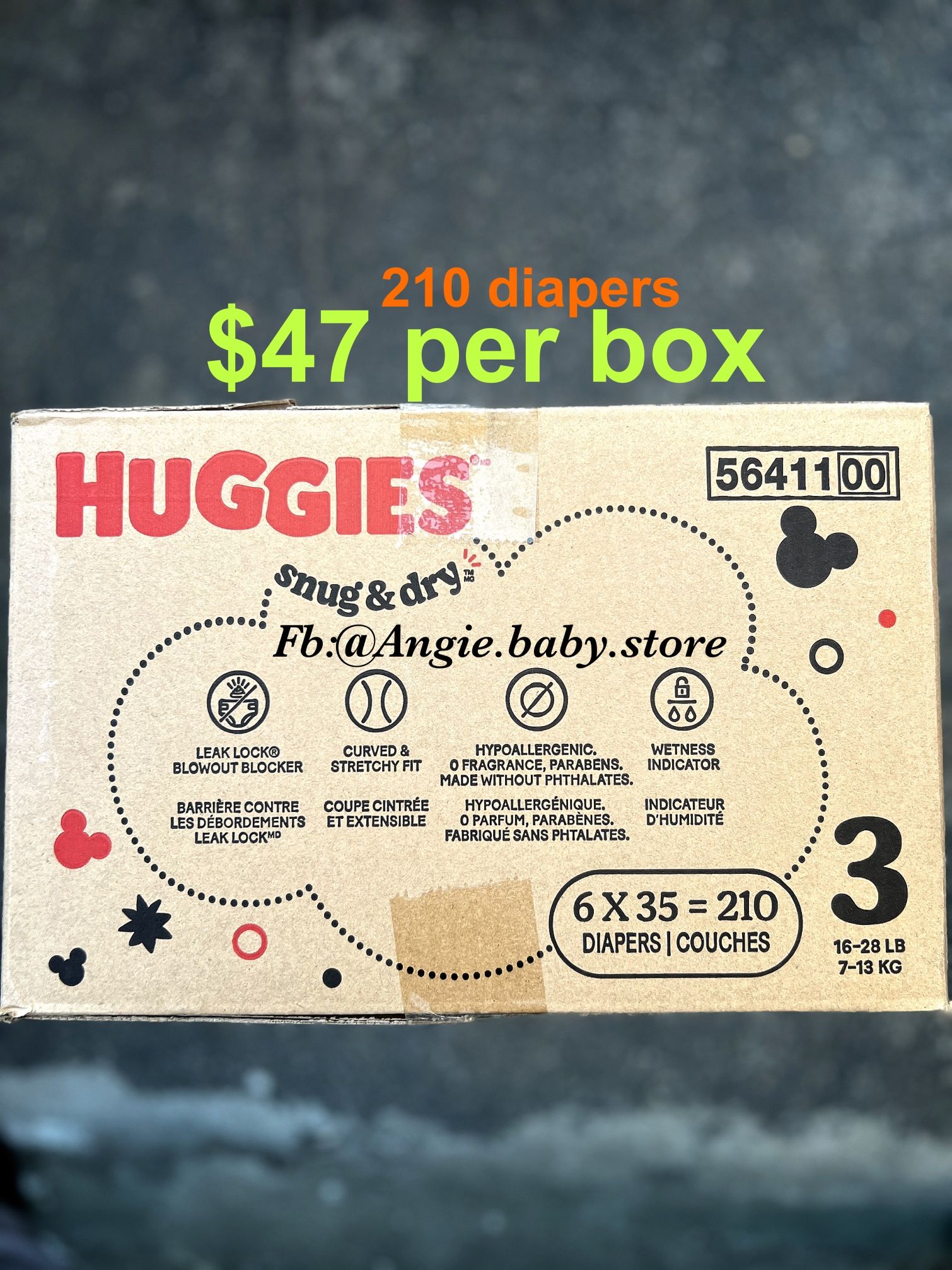 Huggies Snug Dry Size 3 Jumbo Box