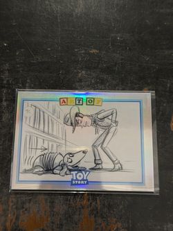 2025 Topps 30 Years of Toy Story Art of Slinky Dog and Woody Refractor CASE HIT