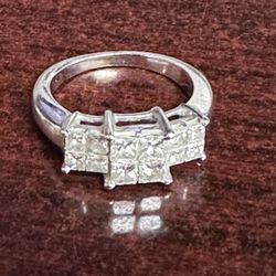 1ct Princess Diamond Wedding Engagement Ring 